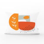 Beyaz Zemin Üzerinde Onedraw Çizim Dijital Baskılı Modern Dikdörtgen Yastık Kırlent Kılıfı Realhomes