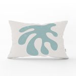 Renkli Zemin Üzerinde Onedraw Çizimli Yaprak Motifli Dikdörtgen Yastık Kırlent Kılıfı Realhomes