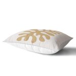 Renkli Zemin Üzerinde Onedraw Çizimli Yaprak Motifli Dikdörtgen Yastık Kırlent Kılıfı Realhomes