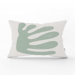 - Rh-Dik-7382-Gorsel1 - Realhomes  Renkli Zemin Üzerinde Onedraw Çizimli Yaprak Motifli Dikdörtgen Yastık Kırlent Kılıfı Realhomes