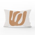 - Rh-Dik-7383-Gorsel1 - Realhomes Renkli Zemin Üzerinde Onedraw Çizimli Yaprak Motifli Dikdörtgen Yastık Kırlent Kılıfı Realhomes