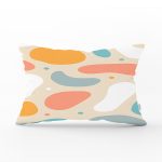 Hardal Zemin Üzerinde Onedraw Çizimli Oval Desenler Dikdörtgen Yastık Kırlent Kılıfı Realhomes