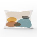 - Rh-Dik-7389-Gorsel1 - Realhomes Renkli Zemin Üzerinde Onedraw Çizimli Oval Desenli Modern Dikdörtgen Yastık Kırlent Kılıfı Realhomes