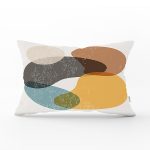 - Rh-Dik-7390-Gorsel1 - Realhomes Renkli Zemin Üzerinde Onedraw Çizimli Oval Desenli Modern Dikdörtgen Yastık Kırlent Kılıfı Realhomes