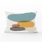 - Rh-Dik-7391-Gorsel1 - Realhomes Renkli Zemin Üzerinde Onedraw Çizimli Oval Desenli Modern Dikdörtgen Yastık Kırlent Kılıfı Realhomes