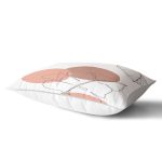 Beyaz Zemin Üzerinde Onedraw Çizimli Yaprak Motifli Dikdörtgen Yastık Kırlent Kılıfı Realhomes