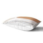 Beyaz Zemin Üzerinde Onedraw Çizimli Yaprak Motifli Dikdörtgen Yastık Kırlent Kılıfı Realhomes