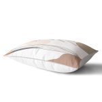 Beyaz Zemin Üzerinde Onedraw Çizimli Yaprak Motifli Dikdörtgen Yastık Kırlent Kılıfı Realhomes