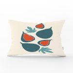 Renkli Zeminde Onedraw Çizimli Avakado Temalı Dijital Baskılı Modern Dikdörtgen Yastık Kılıfı Realhomes