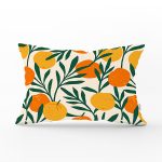 Renkli Zeminde Onedraw Çizimli Limon Desenli Dijital Baskılı Modern Dikdörtgen Yastık Kılıfı Realhomes