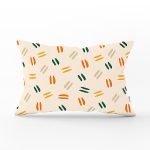 Renkli Zeminde Onedraw Çizimli Dijital Baskılı Modern Dikdörtgen Yastık Kırlent Kılıfı Realhomes