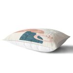 Renkli Zeminde Onedraw Çizimli Yaprak Desenli Dijital Baskılı Modern Dikdörtgen Yastık Kılıfı Realhomes