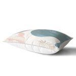 Beyaz Zeminde Onedraw Çizimli Yaprak Desenli Dijital Baskılı Modern Dikdörtgen Yastık Kılıfı Realhomes