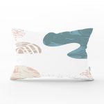 Beyaz Zeminde Soyut Çizimli Dijital Baskılı Modern Dikdörtgen Yastık Kırlent Kılıfı Realhomes