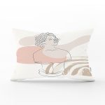 Renkli Zeminde Antik Motifli Onedraw Çizim Dijital Baskılı Modern Dikdörtgen Kırlent Kılıfı Realhomes