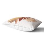 Beyaz Zeminde Renkli Yaprak Desenli Dijital Baskılı Modern Dikdörtgen Yastık Kırlent Kılıfı Realhomes