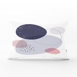 Beyaz Zeminde Renkli Oval Desenli Dijital Baskılı Modern Dikdörtgen Yastık Kırlent Kılıfı Realhomes