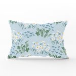 Rengarenk Zeminde Onedraw Çizimli Çiçek Desenli Dijital Baskılı Modern Dikdörtgen Kırlent Kılıfı Realhomes