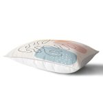 Renkli Zeminde Onedraw Çizimli Yaprak Desenli Dijital Baskılı Modern Dikdörtgen Yastık Kılıfı Realhomes