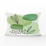 - Rh-Dik-7447-Gorsel1 - Realhomes Renkli Zeminde Yaprak Motifli Dijital Baskılı Modern Dikdörtgen Yastık Kırlent Kılıfı Realhomes