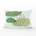 - Rh-Dik-7448-Gorsel1 - Realhomes Renkli Zeminde Yaprak Motifli Dijital Baskılı Modern Dikdörtgen Yastık Kırlent Kılıfı Realhomes