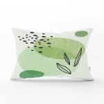 Renkli Zeminde Yaprak Motifli Dijital Baskılı Modern Dikdörtgen Yastık Kırlent Kılıfı Realhomes