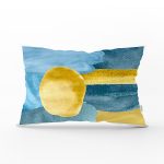 Renkli Zeminde Oval Çizimli Dijital Baskılı Modern Dikdörtgen Yastık Kırlent Kılıfı Realhomes