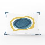 Renkli Zeminde Oval Çizimli Dijital Baskılı Modern Dikdörtgen Yastık Kırlent Kılıfı Realhomes