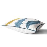 Beyaz Zeminde Renkli Yaprak Desenli Dijital Baskılı Modern Dikdörtgen Yastık Kırlent Kılıfı Realhomes