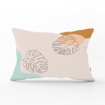 - Rh-Dik-7475-Gorsel1 - Realhomes Renkli Zeminli Onedraw Çizimli Yaprak Desenli Dijital Baskılı Modern Dikdörtgen Yastık Kılıfı Realhomes