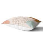 Renkli Zeminli Onedraw Çizimli Yaprak Desenli Dijital Baskılı Modern Dikdörtgen Yastık Kılıfı Realhomes