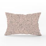 - Rh-Dik-7481-Gorsel1 - Realhomes Renkli Zeminli Yaprak Desenli Dijital Baskılı Modern Dikdörtgen Yastık Kırlent Kılıfı Realhomes