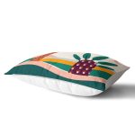 Renkli Zeminli Palmiye Desenli Dijital Baskılı Modern Dikdörtgen Yastık Kırlent Kılıfı Realhomes