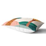 Renkli Zeminli Palmiye Desenli Dijital Baskılı Modern Dikdörtgen Yastık Kırlent Kılıfı Realhomes