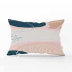 Soft Renkli Yaprak Desenli Dijital Baskılı Modern Dikdörtgen Yastık Kırlent Kılıfı Realhomes