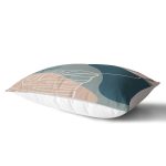 Renkli Zeminli Onedraw Çizimli Yaprak Desenli Dijital Baskılı Modern Dikdörtgen Yastık Kılıfı Realhomes