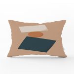 Renkli Zemimli One Draw Çizimli Geometrik Desen Modern Dikdörtgen Yastık Kırlent Kılıfı Realhomes