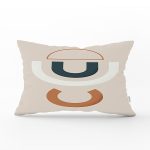 Renkli Zemimli One Draw Çizimli Geometrik Desen Modern Dikdörtgen Yastık Kırlent Kılıfı Realhomes