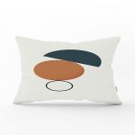 Renkli Zemimli One Draw Çizimli Geometrik Desen Modern Dikdörtgen Yastık Kırlent Kılıfı Realhomes