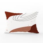 Renkli Zeminli Onedraw Çizimli Geometrik Dijital Baskılı Modern Dikdörtgen Kırlent Kılıfı Realhomes