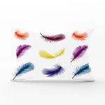 Kuş Tüyü Resimli Realhomes Özel Tasarım Dijital Baskılı Dikdörtgen Yastık Kırlent Kılıfı Realhomes