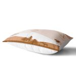 Beyaz Zeminli Onedraw Çizimli Yaprak Motifli Dijital Baskılı Modern Dikdörtgen Kırlent Kılıfı Realhomes