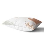 Beyaz Zeminli Onedraw Çizimli Yaprak Motifli Dijital Baskılı Modern Dikdörtgen Kırlent Kılıfı Realhomes