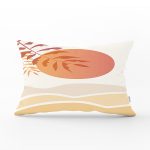 Renkli Zeminli Onedraw Çizimli Çöl Manzara Temalı Modern Dikdörtgen Yastık Kırlent Kılıfı Realhomes