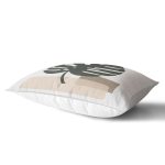 Renkli Zeminli Onedraw Çizimli Yaprak Desenli Dijital Baskılı Modern Dikdörtgen Yastık Kılıfı Realhomes