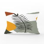 Renkli Zeminli Onedraw Çizimli Yaprak Desenli Dijital Baskılı Modern Dikdörtgen Yastık Kılıfı Realhomes