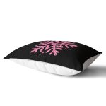 - Rh-Dik-7522-Gorsel2 - Realhomes Siyah Zeminli Pembe Renkli Kartanesi Desenli Dijital Baskılı Modern Dikdörtgen Kırlent Kılıfı Realhomes