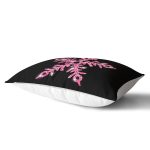 - Rh-Dik-7525-Gorsel2 - Realhomes Siyah Zeminli Pembe Renkli Kartanesi Desenli Dijital Baskılı Modern Dikdörtgen Kırlent Kılıfı Realhomes