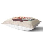 Rengarenk Zeminli Onedraw Çizimli Çiçek Desenli Dijital Baskılı Modern Dikdörtgen Kırlent Kılıfı Realhomes