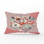 Renkli Zeminli Onedraw Çizimli Dijital Baskılı Modern Dikdörtgen Yastık Kırlent Kılıfı Realhomes